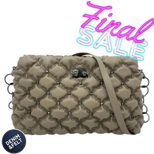 Gilda Paris Taupe Waffle Studded Quilted Purse/Crossbody Bag w/ Strap NWT!! 🤎